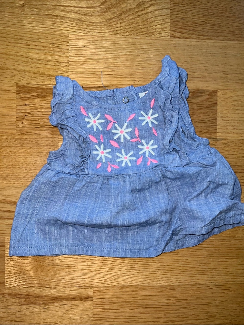 Cat & Jack Light Blue Floral Ruffle Tank Top